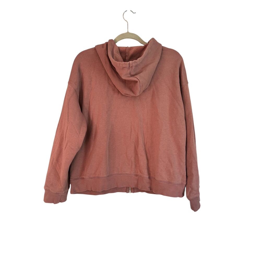 Old Navy Full Zip Spell Out Hoodie Sweatshirt Abalone Pink, Size Medium - Picture 2 of 7